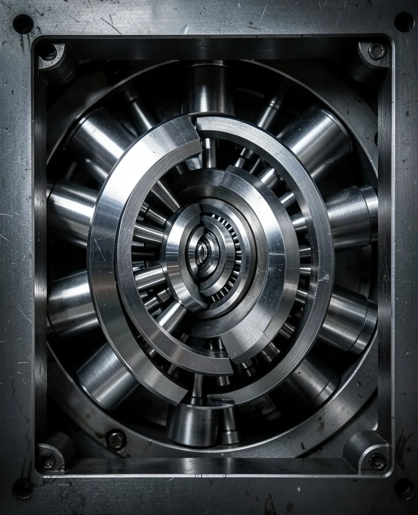 Precision mechanical system representing payroll automation